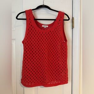 Madewell Red Crochet Knit Tank Top